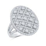 Brilliante Sterling Silver Simulated Diamond Art Deco Grid Cocktail Ring