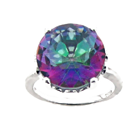 Belle Artique Sterling Silver Mystic Topaz Solitaire Ring