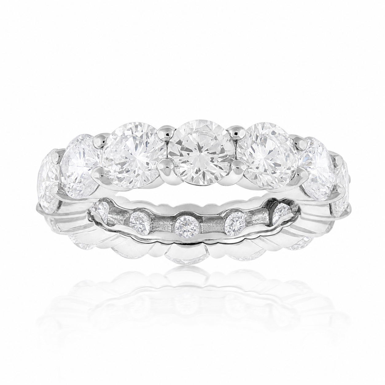Brilliante Sterling Silver Simulated Diamond Eternity Band Ring
