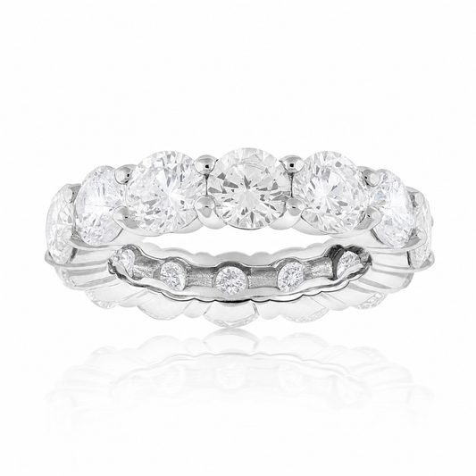 Brilliante Sterling Silver Simulated Diamond Eternity Band Ring