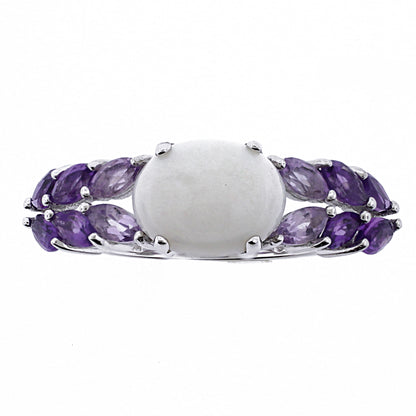 Belle Artique Sterling Silver Opal & Gemstone East-West Ombre Ring