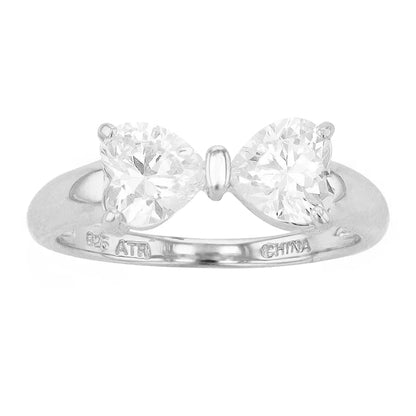 Brilliante Sterling Silver 6mm Heart Simulated Diamond Ring Choice of Color