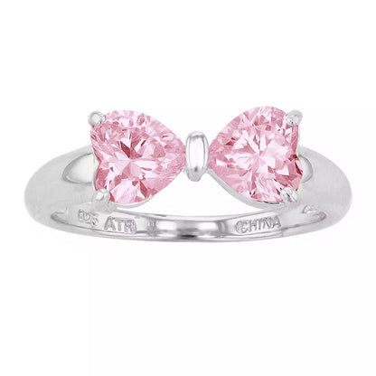 Brilliante Sterling Silver 6mm Heart Simulated Diamond Ring Choice of Color