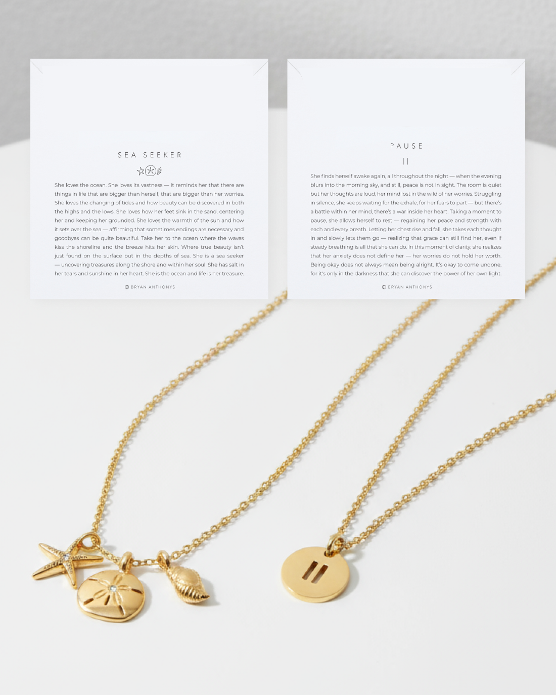 Bryan Anthonys "Sea Seeker & Pause" Layered Set of 2 Necklaces