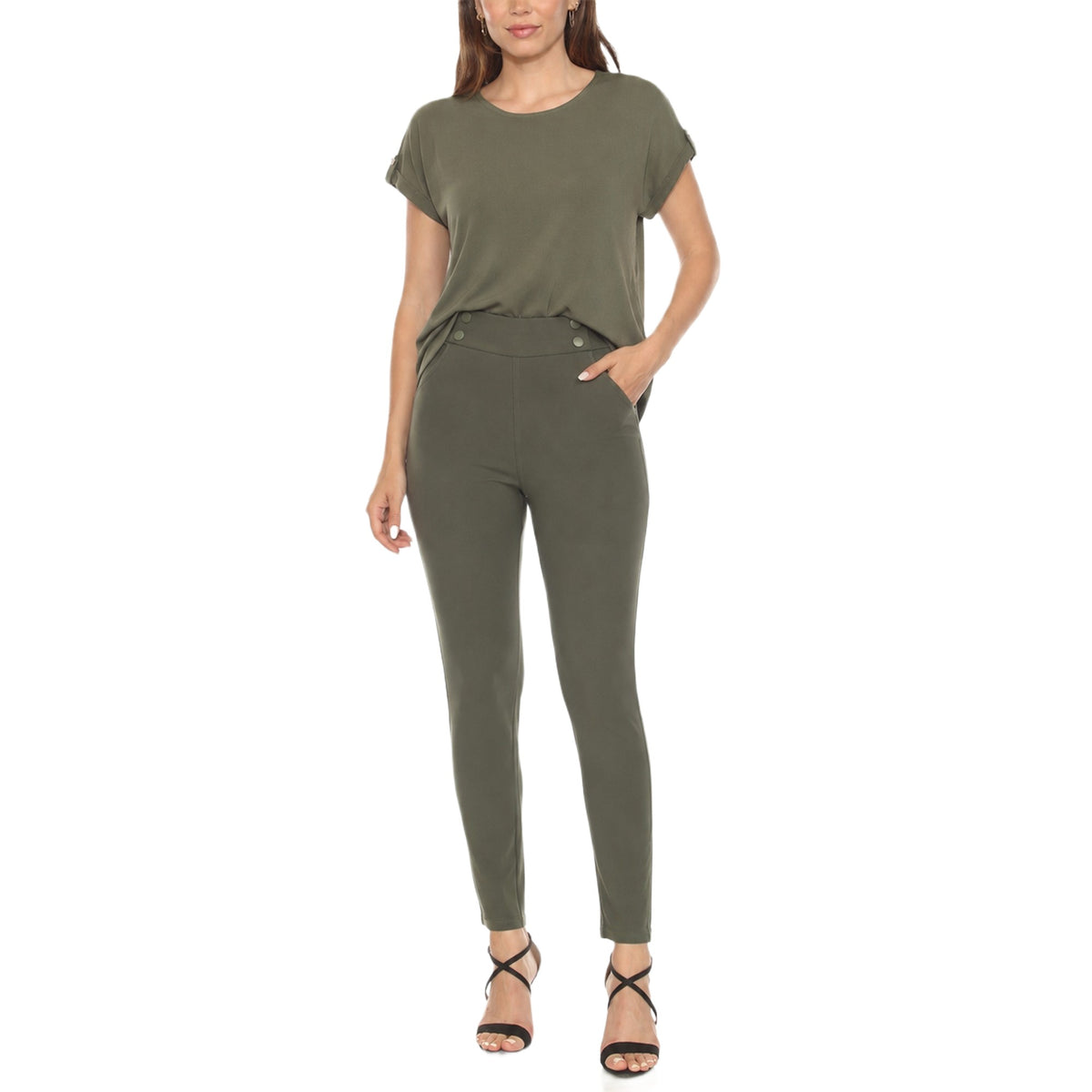 White Mark Women's Dolman Top and Scuba Pants Set