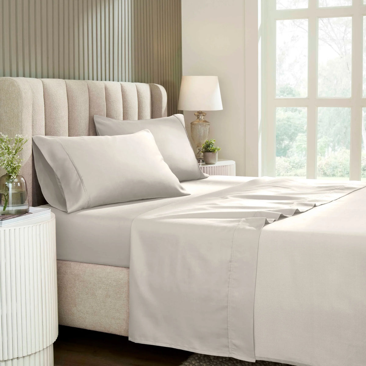 Superior 1200 Thread Count Cotton Blend Deep Pocket Solid 4-Piece Sheet Set