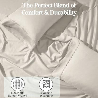 Superior 1200 Thread Count Cotton Blend Deep Pocket Solid 4-Piece Sheet Set