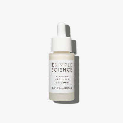 Isomers Skincare Simple Science 0.1% Retinol 1% Azelaic Acid 3% Niacinamide Serum 30ml