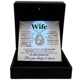 TRYNDI Rhodium Plated "To My Wife" Swarovski Crystal Orbital Birdcage Necklace