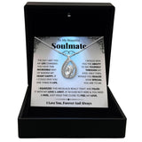 TRYNDI Rhodium Plated "To My Beautiful Soulmate" Swarovski Crystal Birdcage Necklace