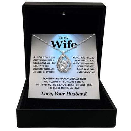 TRYNDI Rhodium Plated "To My Wife" Swarovski Crystal Necklace