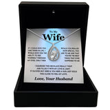 TRYNDI Rhodium Plated "To My Wife" Swarovski Crystal Necklace