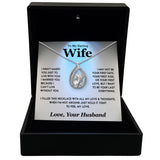 TRYNDI Rhodium Plated "To My Darling Wife" Swarovski Crystal Birdcage Necklace