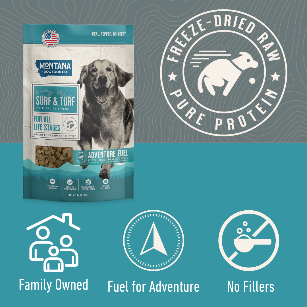 Montana Dog Food Co Grain-Free Surf & Turf Freeze-Dried Adventure Fuel Dog Food