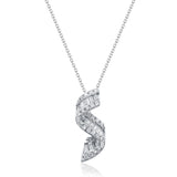 Beverly Hills Elegance 14K Gold 0.58ctw Diamond Swirl Pendant with Chain