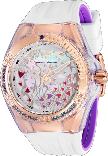 TechnoMarine Women's 40mm Cruise Dream Quartz MOP CZ & Crystal Accented Strap Watch