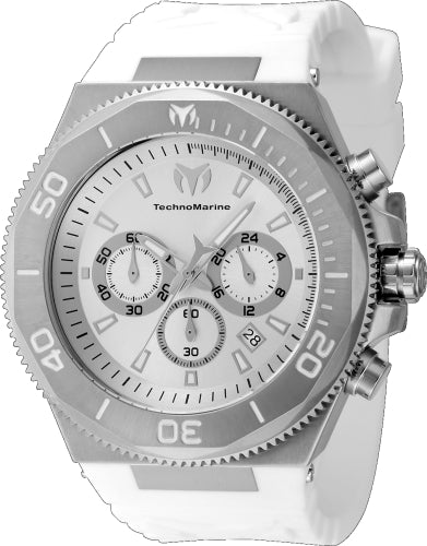 TechnoMarine Men's 49mm Manta Ocean Quartz Chronograph Silicone Strap Watch
