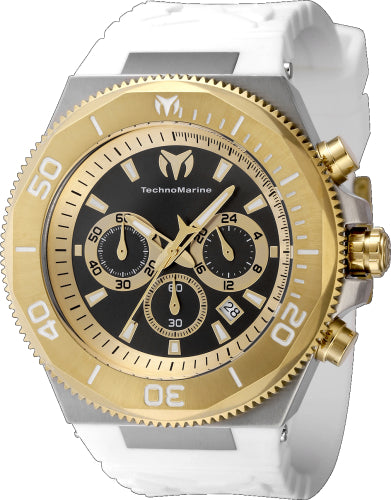 TechnoMarine Men's 49mm Manta Ocean Quartz Chronograph Silicone Strap Watch