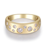 Beverly Hills Elegance 14K Gold 0.47ctw Diamond Scattered Burnished Band Ring