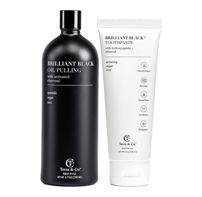 Terra & Co. Full-Size Fluoride-Free Hydroxyapatite Toothpaste & Oil Pulling Set