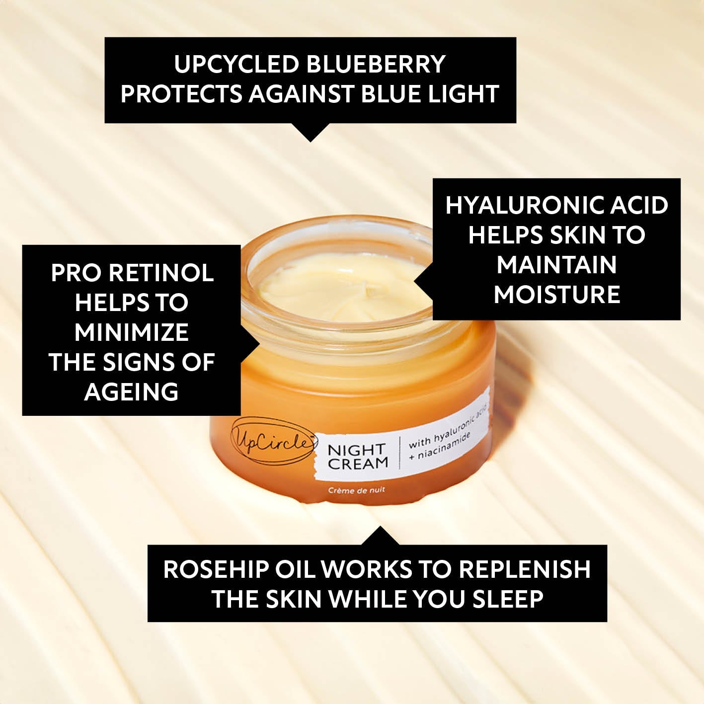 UpCircle Night Cream w/ Hyaluronic Acid & Niacinamide