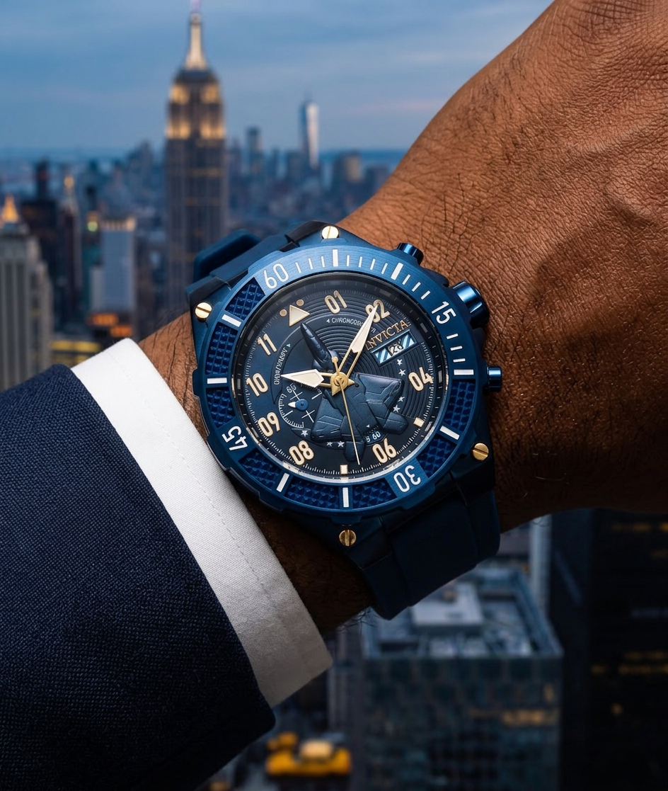 Invicta Men's 50mm Aviator Quartz Multifunction Blue Silicone Strap Watch