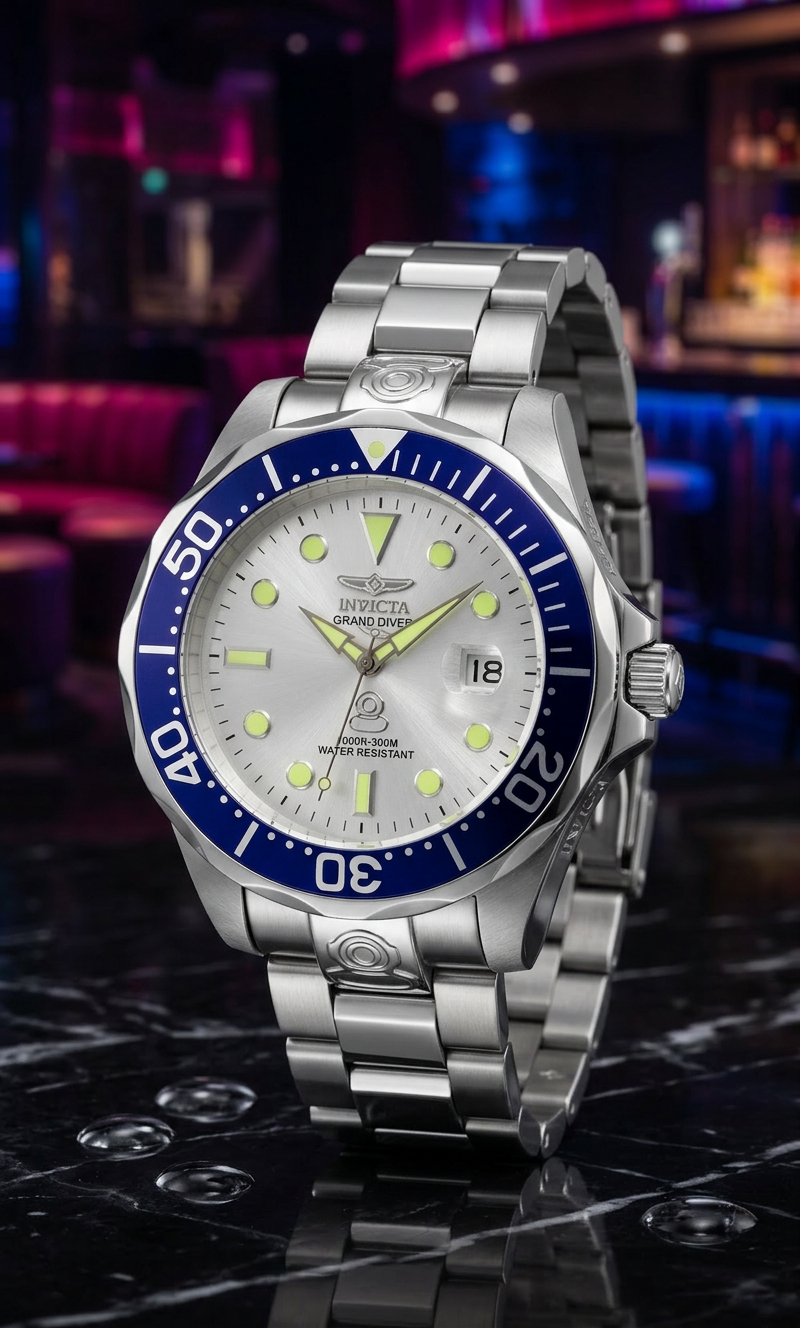 Invicta Men's 47mm Grand Diver Automatic Luminous Markers Bracelet Watch