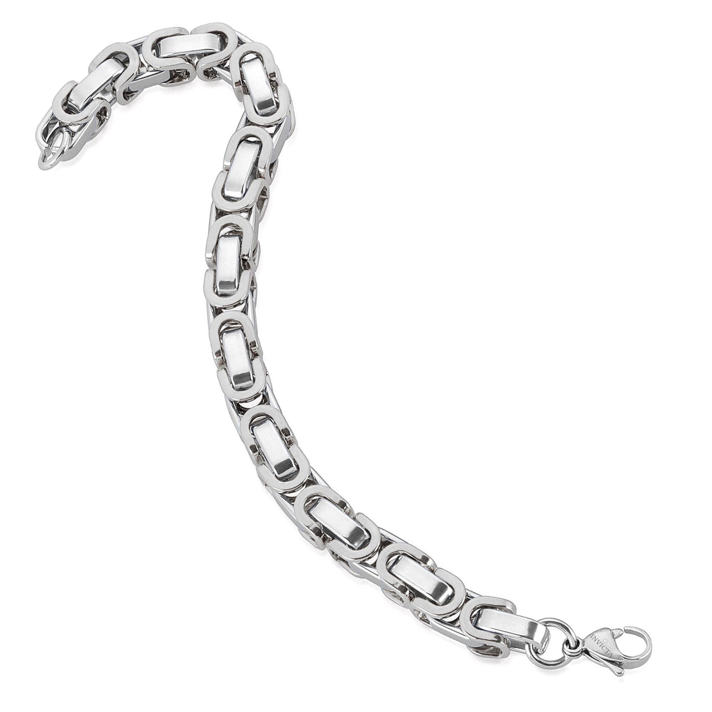 Invicta Men's Stainless Steel 8mm Byzantine Chain Necklace & Bracelet Set