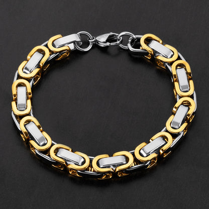 Invicta Men's Stainless Steel 8mm Byzantine Chain Bracelet