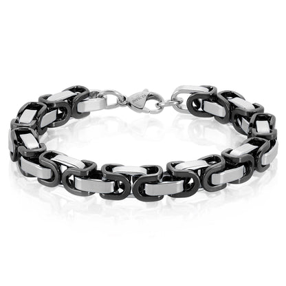 Invicta Men's Stainless Steel 8mm Byzantine Chain Bracelet