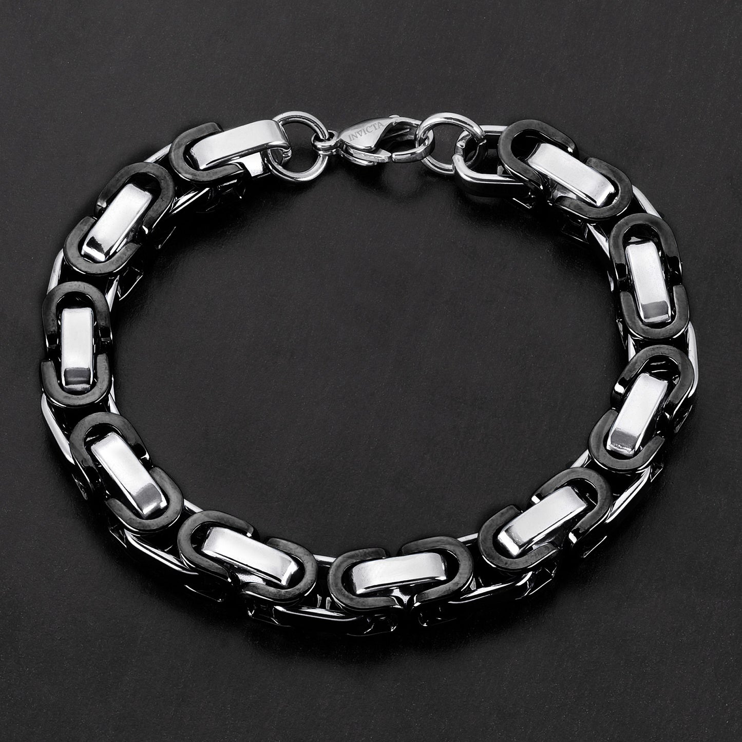 Invicta Men's Stainless Steel 8mm Byzantine Chain Bracelet