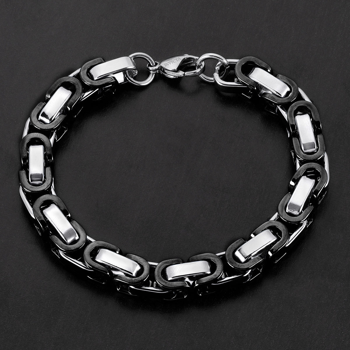 Invicta Men's Stainless Steel 8mm Byzantine Chain Bracelet