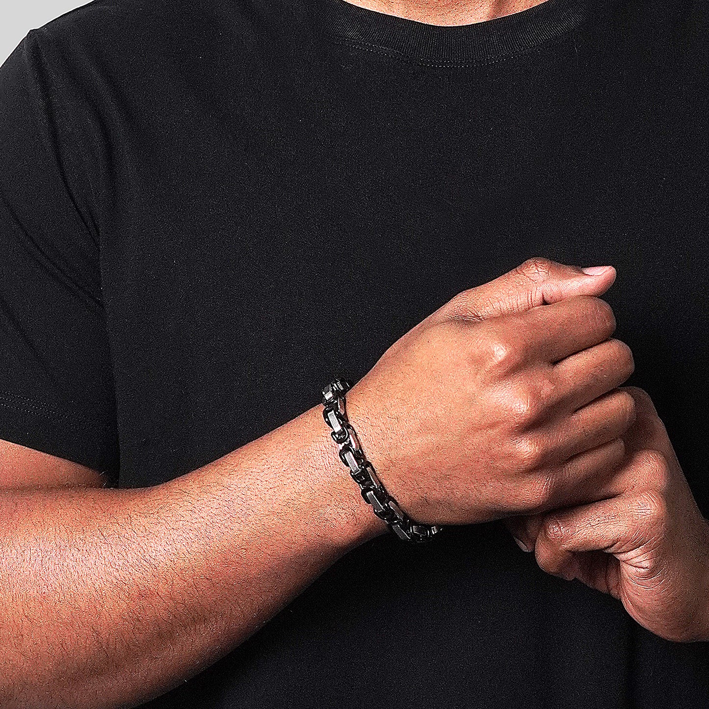 Invicta Men's Stainless Steel 8mm Byzantine Chain Bracelet