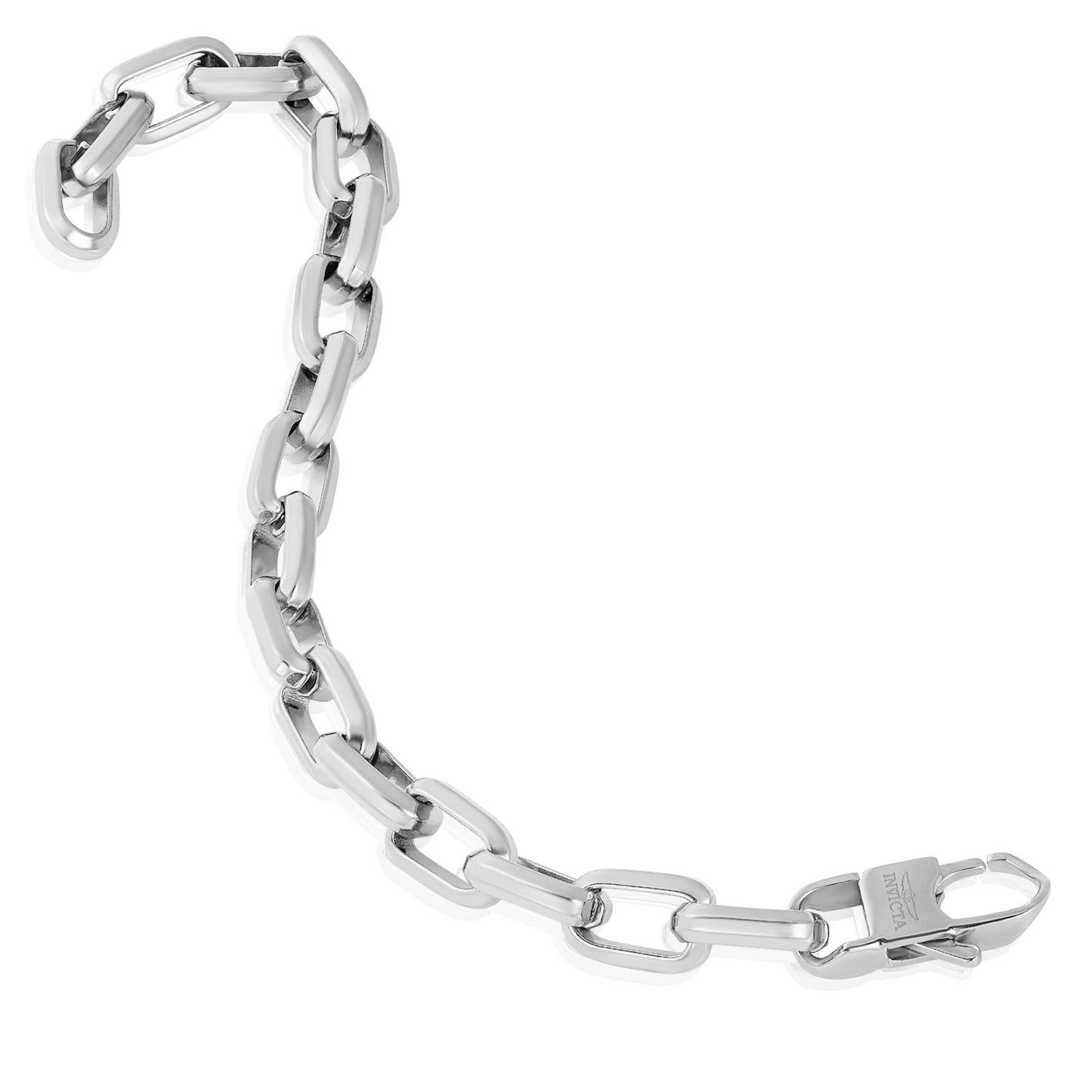 Invicta Men's Stainless Steel 10mm Polished Oval Link Necklace & Bracelet Set