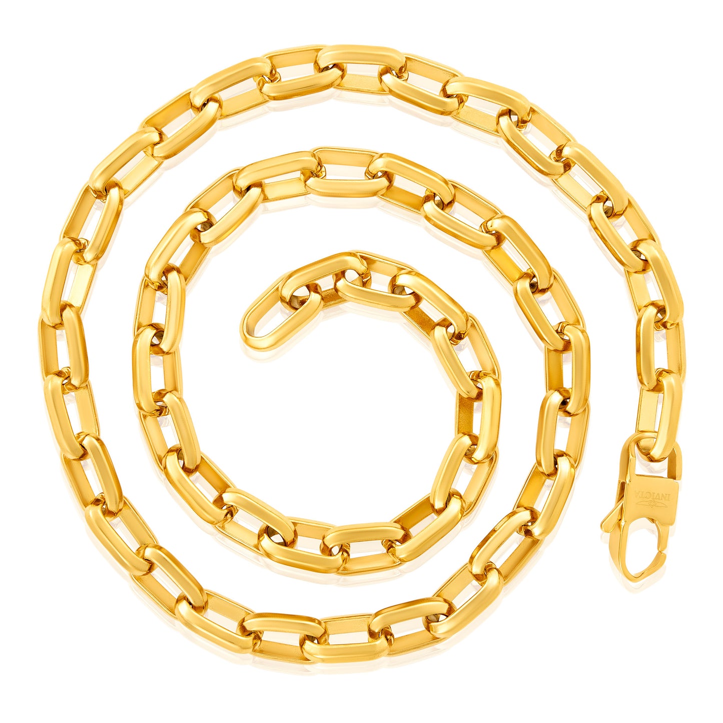 Invicta Men's Stainless Steel 10mm Polished Oval Link Necklace & Bracelet Set