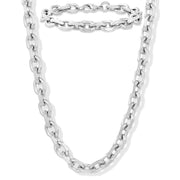 Invicta Men's Stainless Steel 10.5mm Knife Edge Oval Link Necklace & Bracelet Set