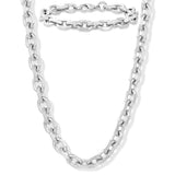 Invicta Men's Stainless Steel 10.5mm Knife Edge Oval Link Necklace & Bracelet Set