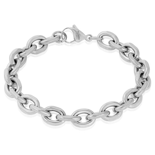 Invicta Men's Stainless Steel 10.5mm Polished Knife-Edge Oval Link Bracelet