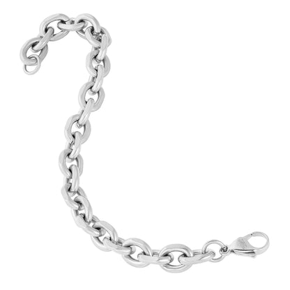 Invicta Men's Stainless Steel 10.5mm Polished Knife-Edge Oval Link Bracelet