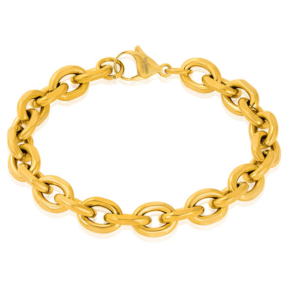 Invicta Men's Stainless Steel 10.5mm Polished Knife-Edge Oval Link Bracelet
