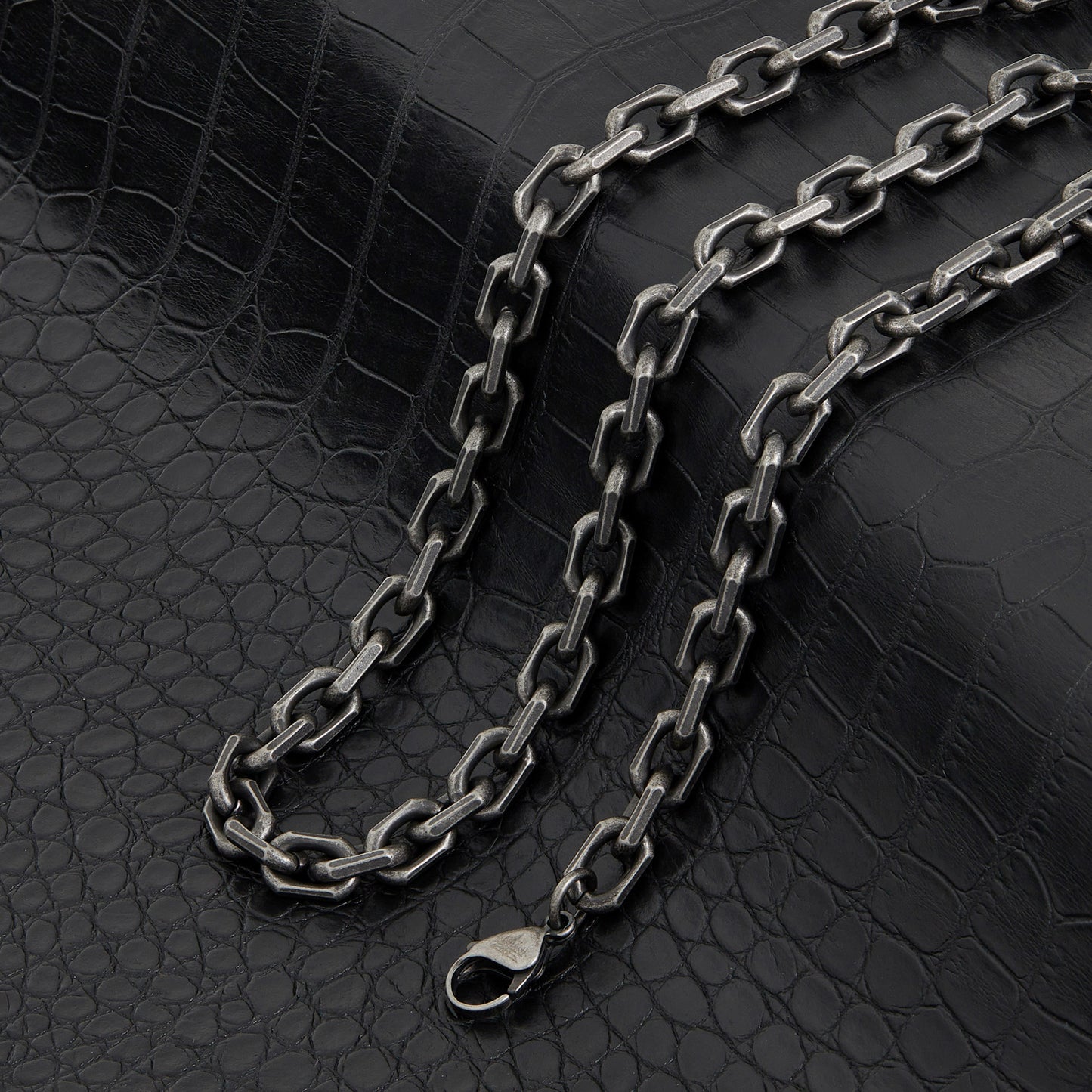 Invicta Men's Stainless Steel Matte Finish Rectangular Link Necklace & Bracelet Set