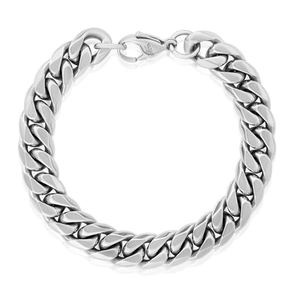 Invicta Men's Stainless Steel 12mm Polished Curb Link Chain Bracelet