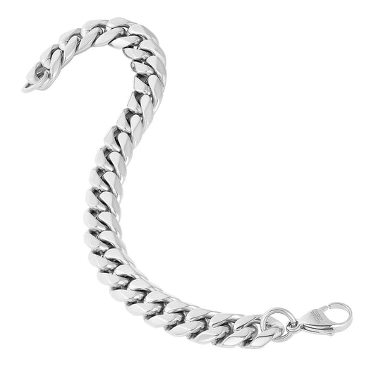 Invicta Men's Stainless Steel 12mm Polished Curb Link Chain Bracelet