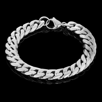 Invicta Men's Stainless Steel 12mm Polished Curb Link Chain Bracelet