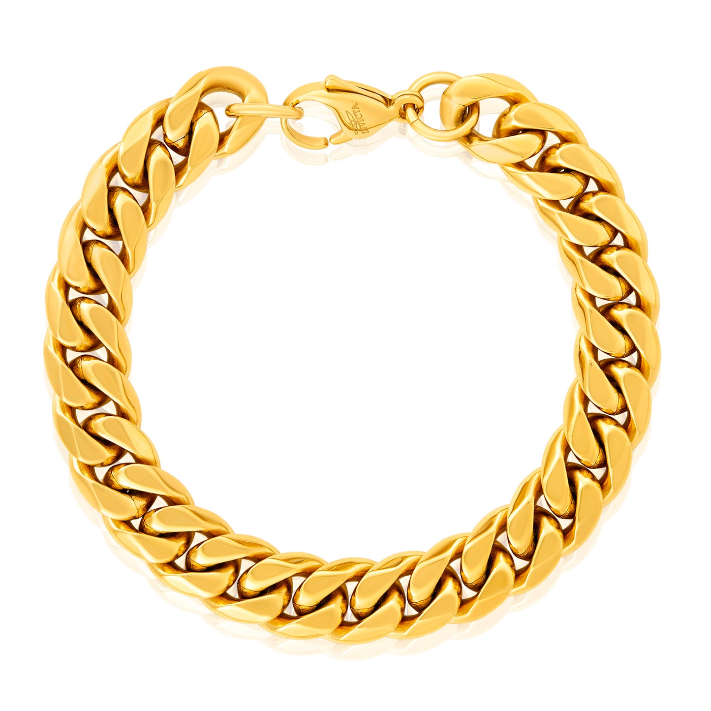Invicta Men's Stainless Steel 12mm Polished Curb Link Chain Bracelet