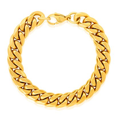 Invicta Men's Stainless Steel 12mm Polished Curb Link Chain Bracelet