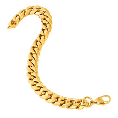 Invicta Men's Stainless Steel 12mm Polished Curb Link Chain Bracelet