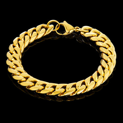 Invicta Men's Stainless Steel 12mm Polished Curb Link Chain Bracelet