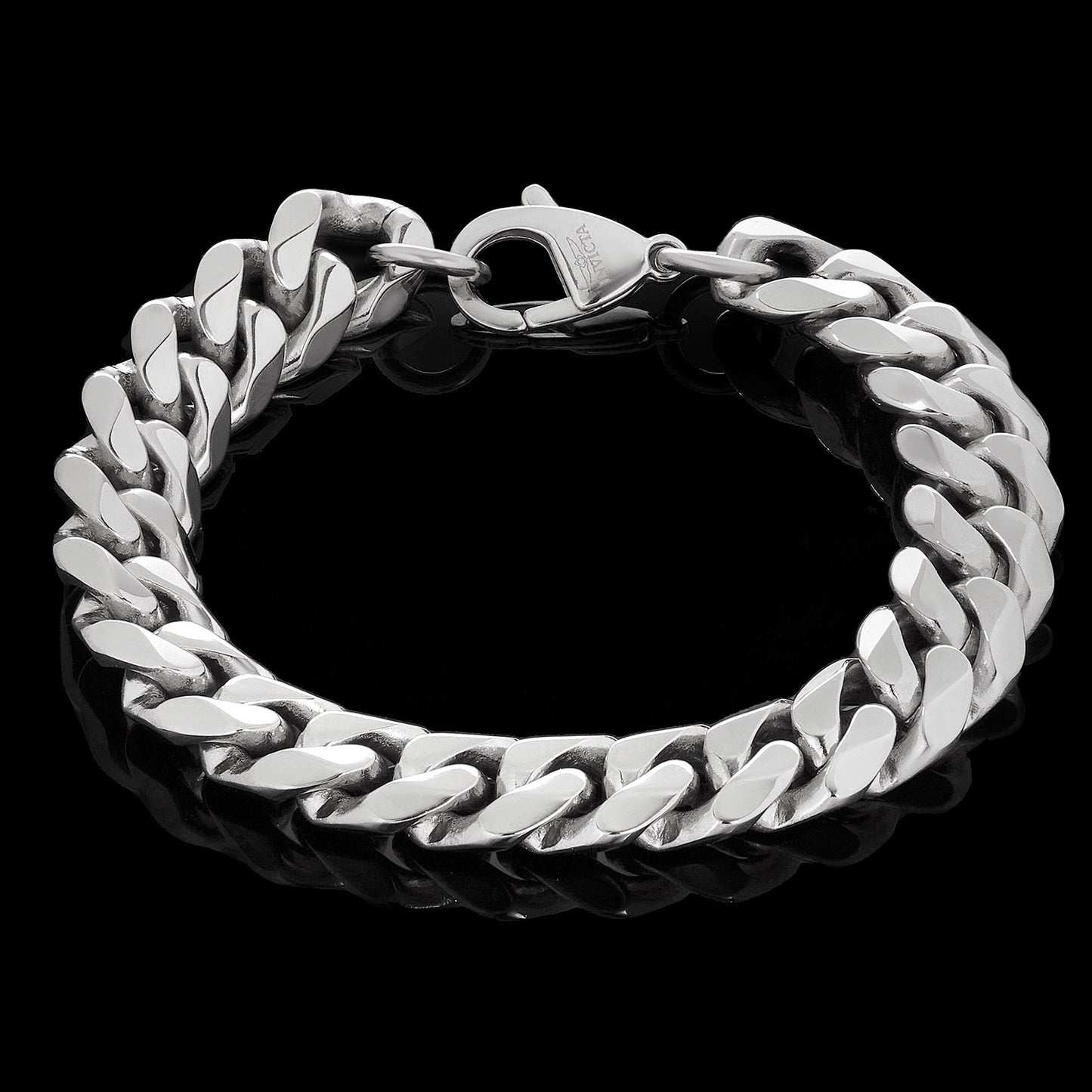 Invicta Men's Stainless Steel 14mm Polished Curb Link Chain Bracelet