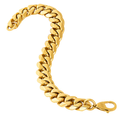 Invicta Men's Stainless Steel 14mm Polished Curb Link Chain Bracelet